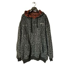 Mecca AOP Reversible Zip Up Hoodie Men’s Large Grey Grunge Jesse Pinkman Y2K